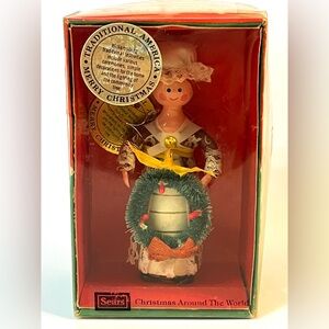 Sears Roebuck Christmas Around the World Wooden Ornament Traditional America 3.8